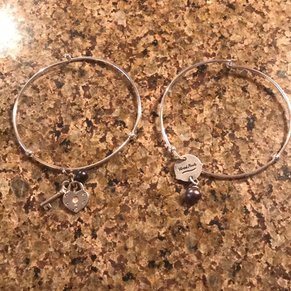 Mermaid and Lock and Key Vantel Pearl Bracelets.